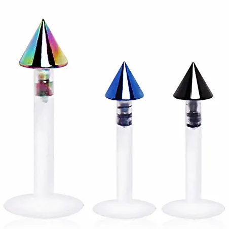 Piercing Labret BioFlex spike titanium