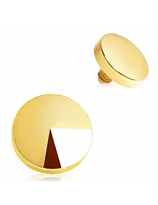 Piercing microdermal disque plaqué or