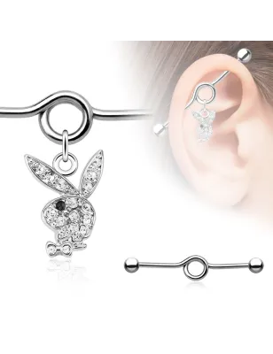 Piercing industriel pendentif Playboy.