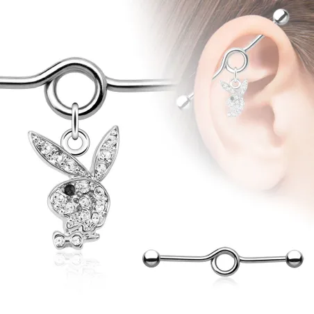 Piercing industriel pendentif Playboy.