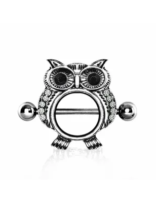 Piercing téton bouclier hibou
