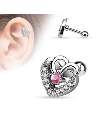 Piercing cartilage Double coeur