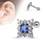 Piercing oreille cartilage carré bleu saphire Piercing oreille cartilage carré bleu saphire