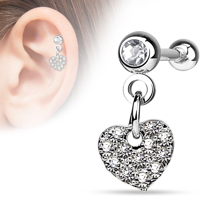 Piercing cartilage pendentif coeur