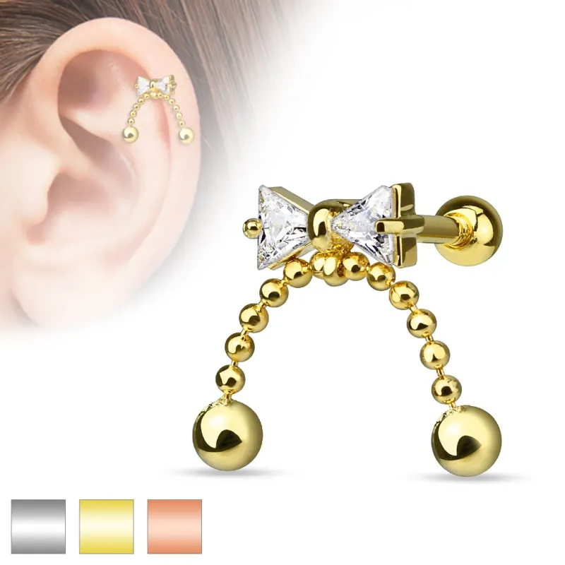 Piercing cartilage noeud chaines