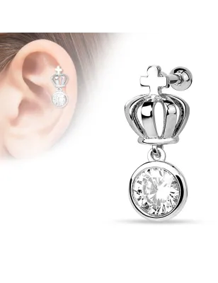 Piercing cartilage couronne gemme