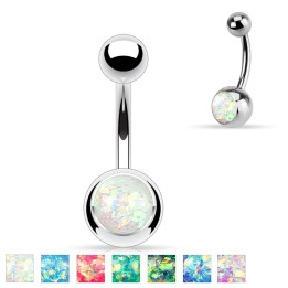 Piercing nombril opale paillettée
