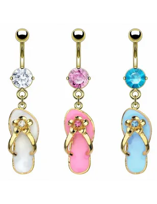 Piercing Nombril Plaqué Or Sandale