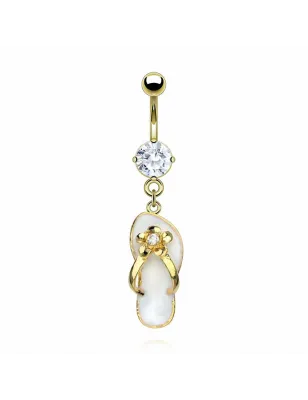 Piercing Nombril Plaqué Or Sandale