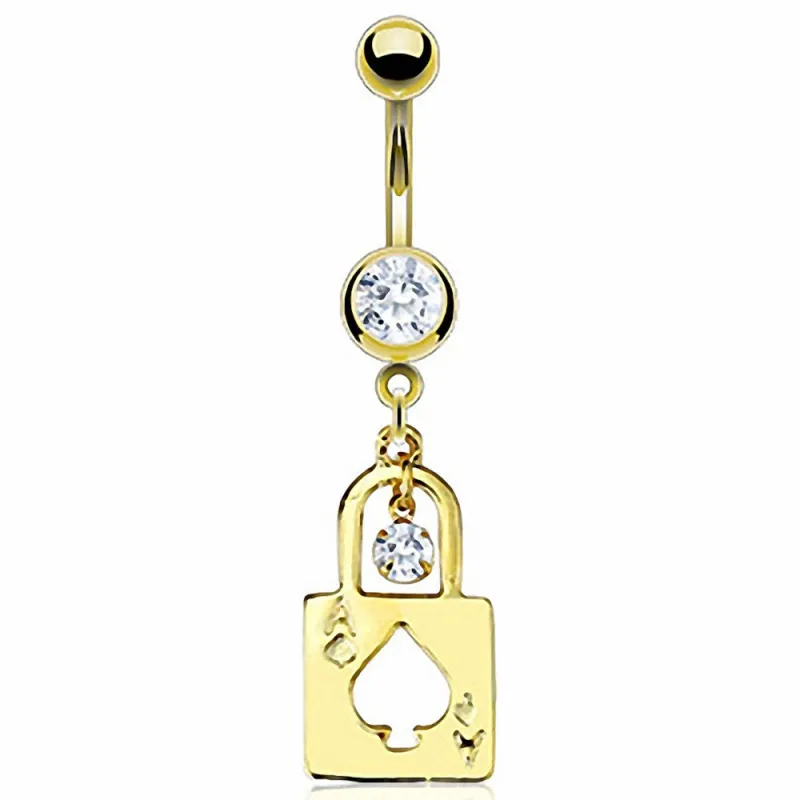 Piercing nombril Plaqué Or Cadenas As de Pique