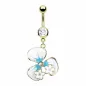 Piercing Nombril Doré Fleur Epoxy