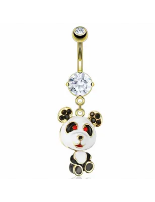 Piercing Nombril acier chirurgical Doré Panda