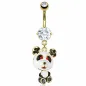Piercing Nombril acier chirurgical Doré Panda