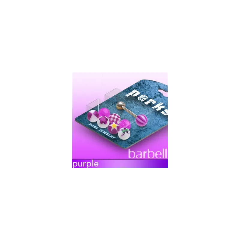 Pack Piercing Langue Boules Acrylique Violet