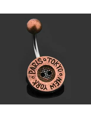 Piercing nombril bouton cuivre