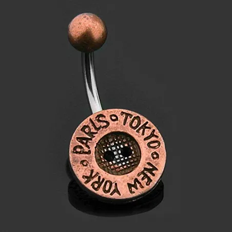 Piercing nombril bouton cuivre