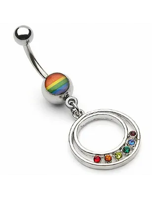 Piercing nombril Gay Pride Pendentif Rond