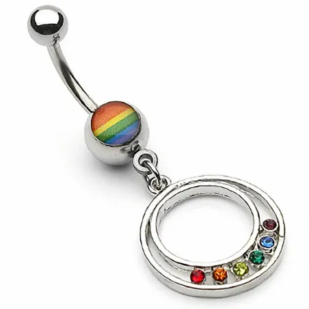 Piercing nombril Gay Pride Pendentif Rond