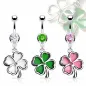 Piercing nombril trèfle 4 feuilles