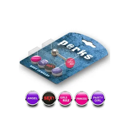 Pack Piercing Langue Acier Logos Girls - Bijou Piercing Langue