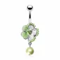 Piercing nombril Fleur et Perles