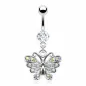Piercing nombril Papillon Gemmes