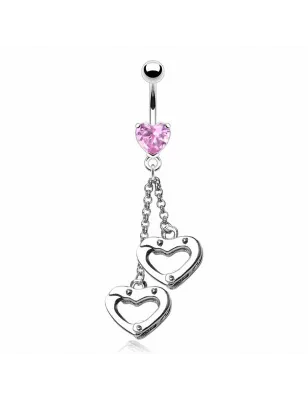 Piercing nombril Cœur Menottes