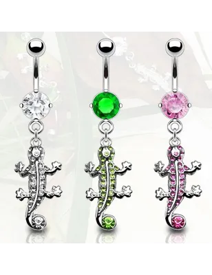 Piercing nombril Lézard Gemmes