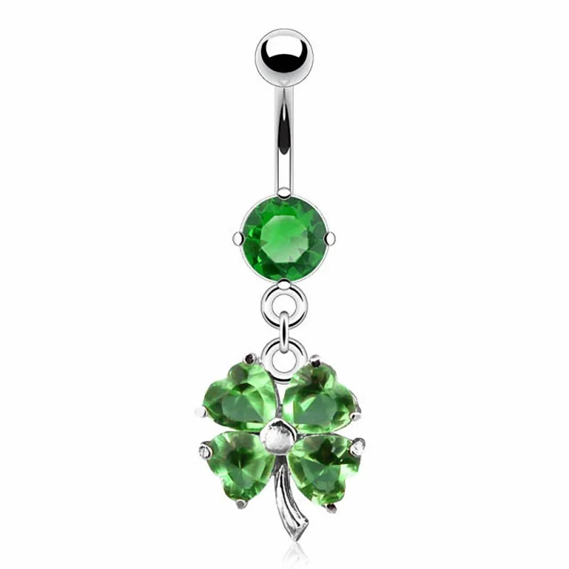 Piercing nombril Trèfle à 4 feuilles