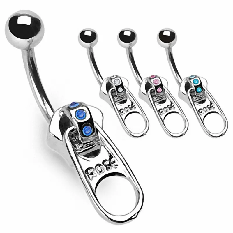 Piercing nombril Fermeture Eclair Acier chirurgical
