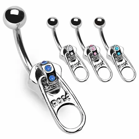 Piercing nombril Fermeture Eclair Acier chirurgical