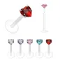 Piercing Labret Bioflex Pierre en forme de Coeur