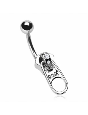 Piercing nombril Fermeture Eclair Acier chirurgical