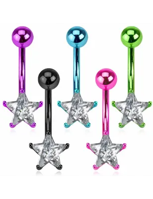 Piercing nombril Néon Titanium Etoile