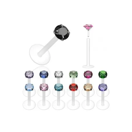 Piercing Labret Bioflex Pierre ronde - Bijou Piercing Labret