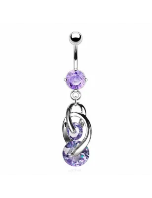 Piercing nombril Pendentif Cosmo 2 Gemmes
