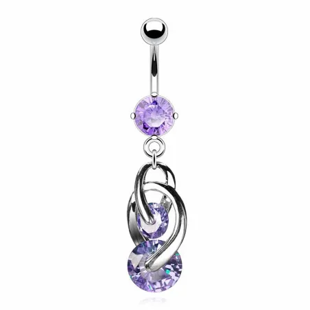 Piercing nombril Pendentif Cosmo 2 Gemmes