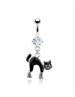 Piercing nombril Pendentif Chat Noir