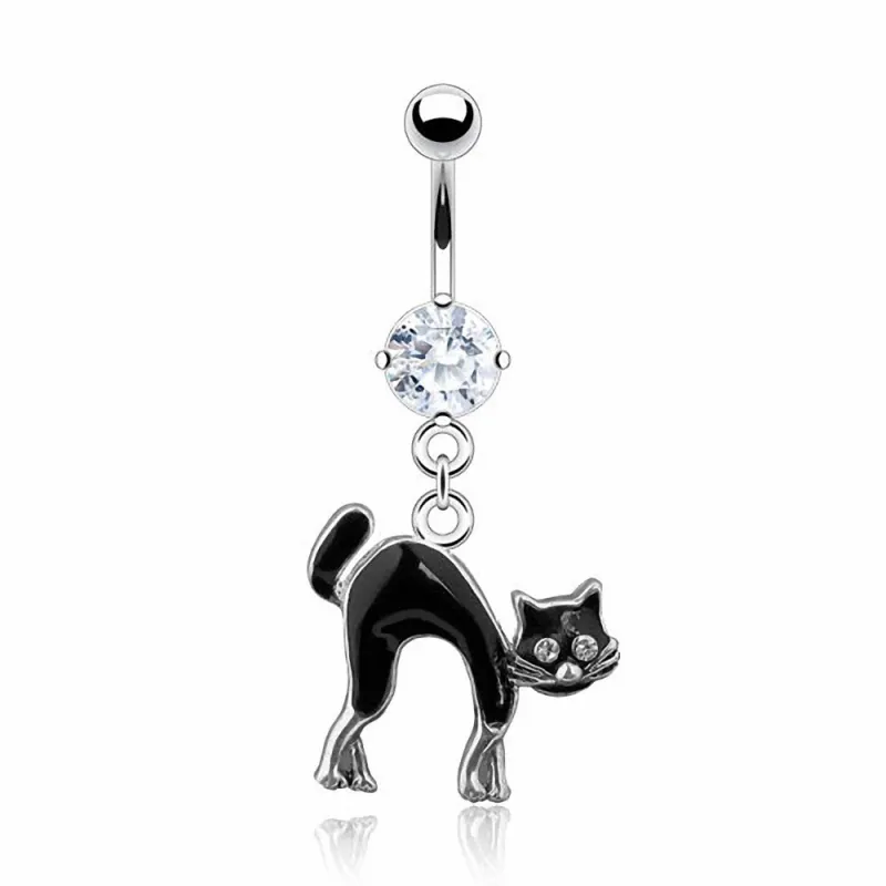 Piercing nombril Pendentif Chat Noir