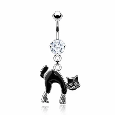 Piercing nombril Pendentif Chat Noir