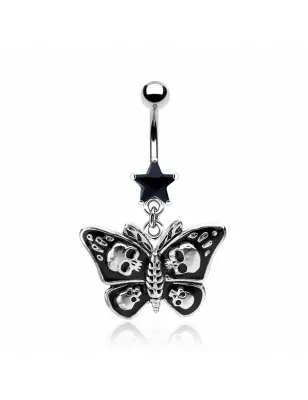 Piercing nombril Papillon Gothique