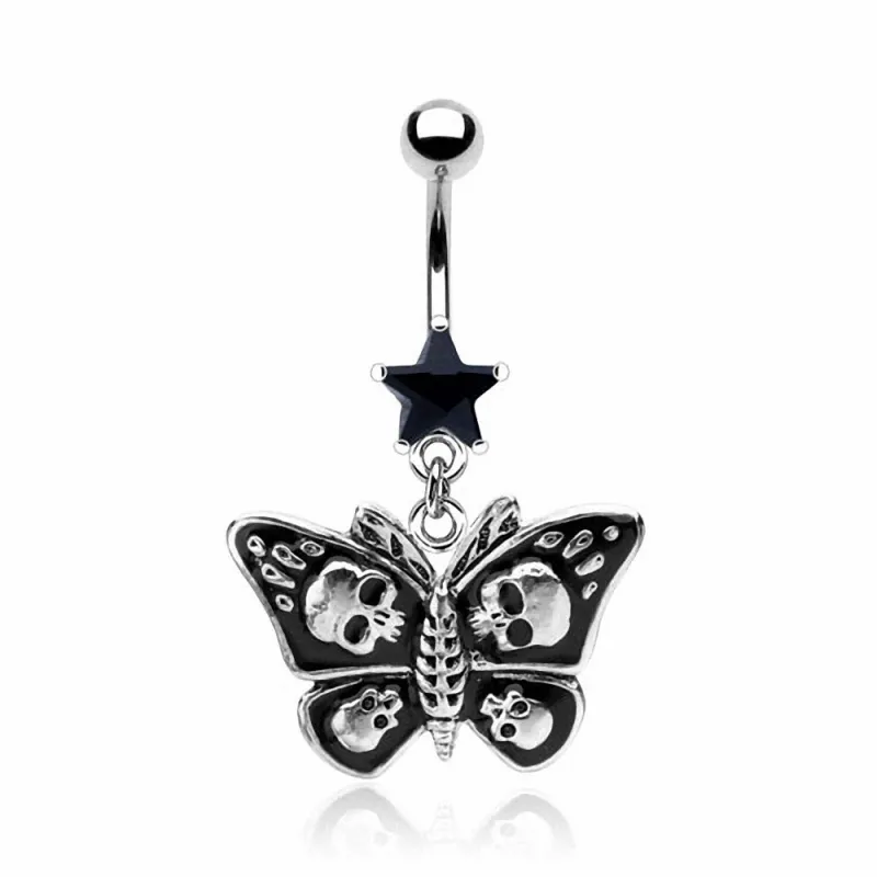 Piercing nombril Papillon Gothique