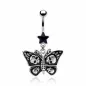 Piercing nombril Papillon Gothique