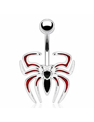 Piercing nombril Araignée Noire et Rouge