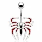 Piercing nombril Araignée Noire et Rouge