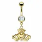 Piercing nombril Plaqué Or Pendentif Claddagh