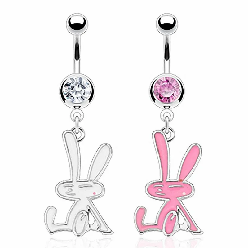 Piercing nombril Pendentif Lapin Emaillé
