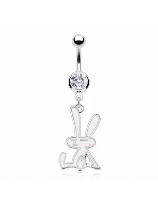 Piercing nombril Pendentif Lapin Emaillé