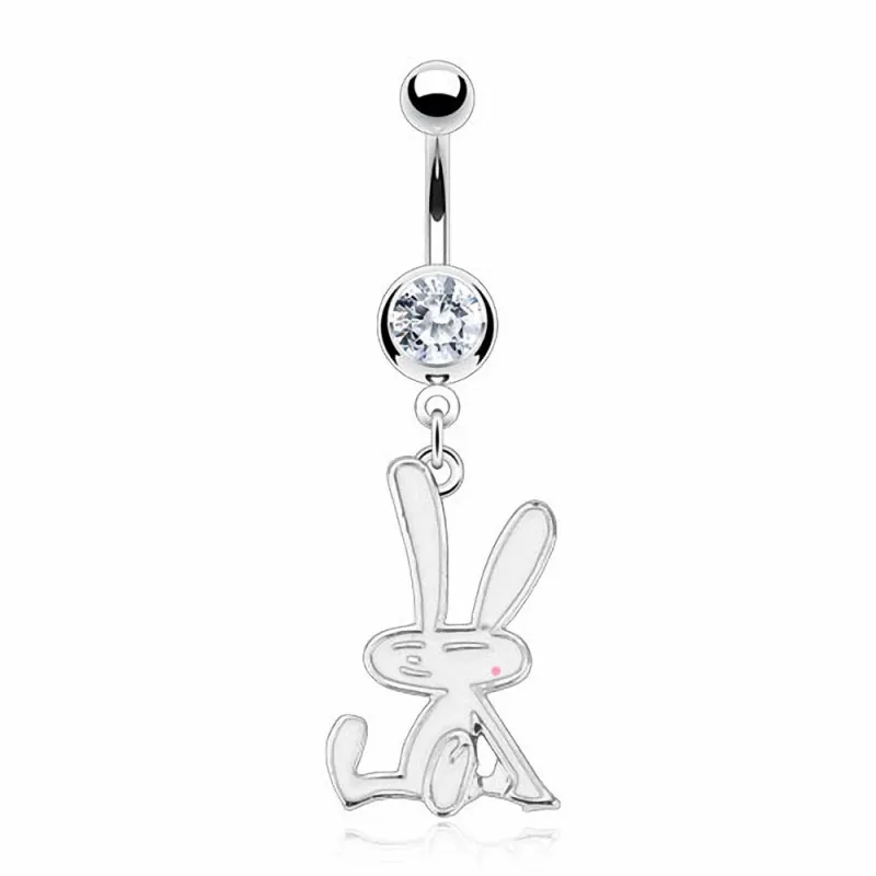 Piercing nombril Pendentif Lapin Emaillé