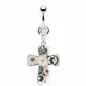 Piercing nombril Croix en caoutchouc